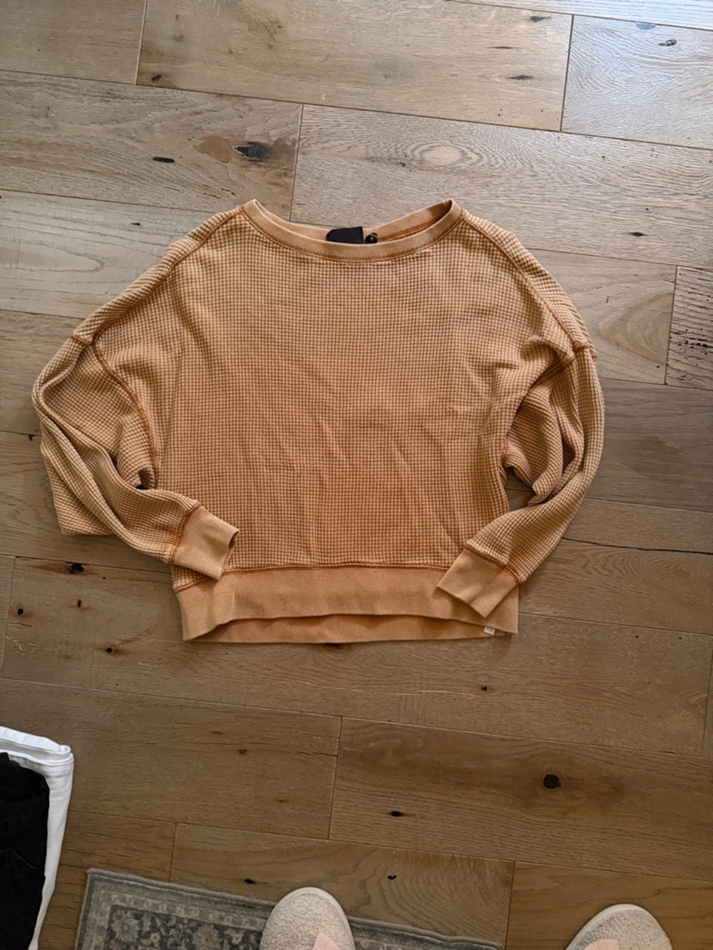 Women's Waffle-Knit Sweater in Mustard
